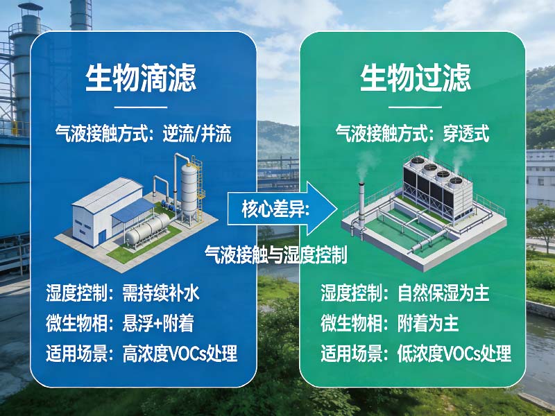 废气处理生物滴滤与生物过滤的差异化选型